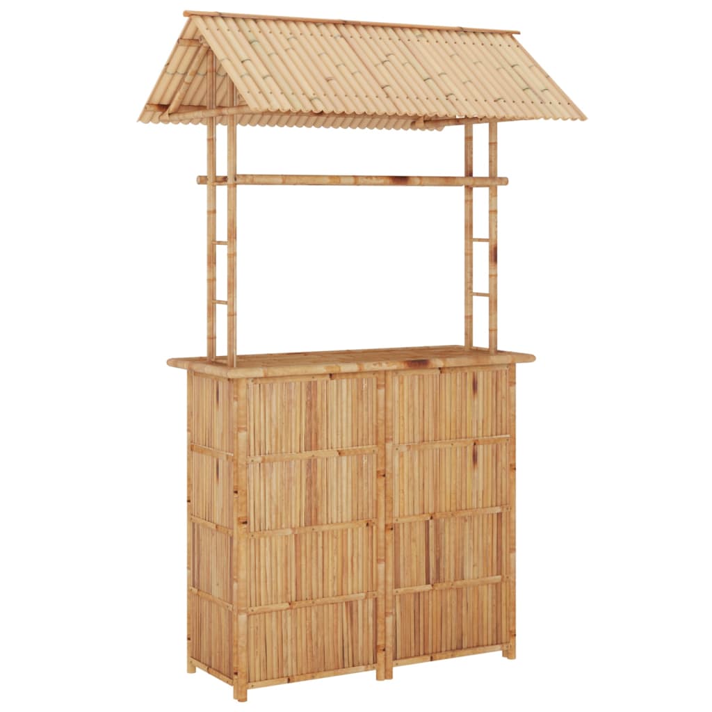 Bar Set | Natural Bamboo | Bamboo, Woven Banana Leaves, Galvanized Steel