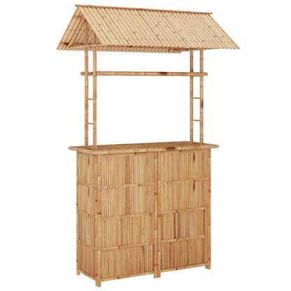 Bar Set | Natural Bamboo | Bamboo, Woven Banana Leaves, Galvanized Steel