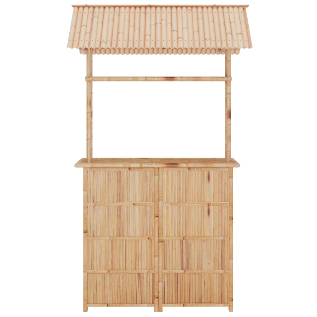 Bar Set | Natural Bamboo | Bamboo, Woven Banana Leaves, Galvanized Steel