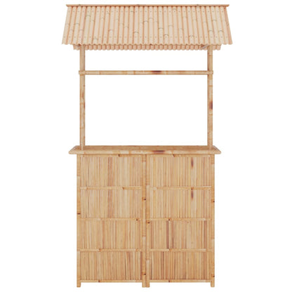 Bar Set | Natural Bamboo | Bamboo, Woven Banana Leaves, Galvanized Steel