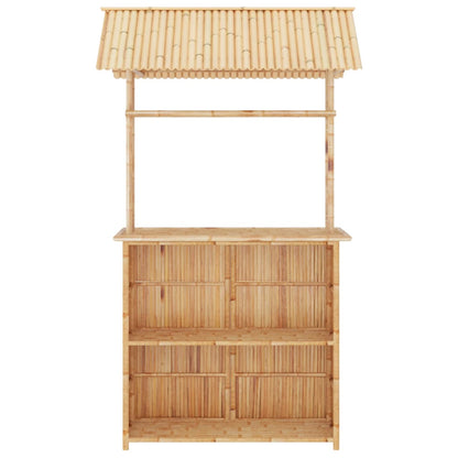 Bar Set | Natural Bamboo | Bamboo, Woven Banana Leaves, Galvanized Steel