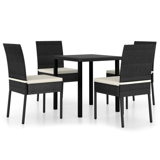 Outdoor Dining Set | Black | Poly rattan | Medium |  Durable