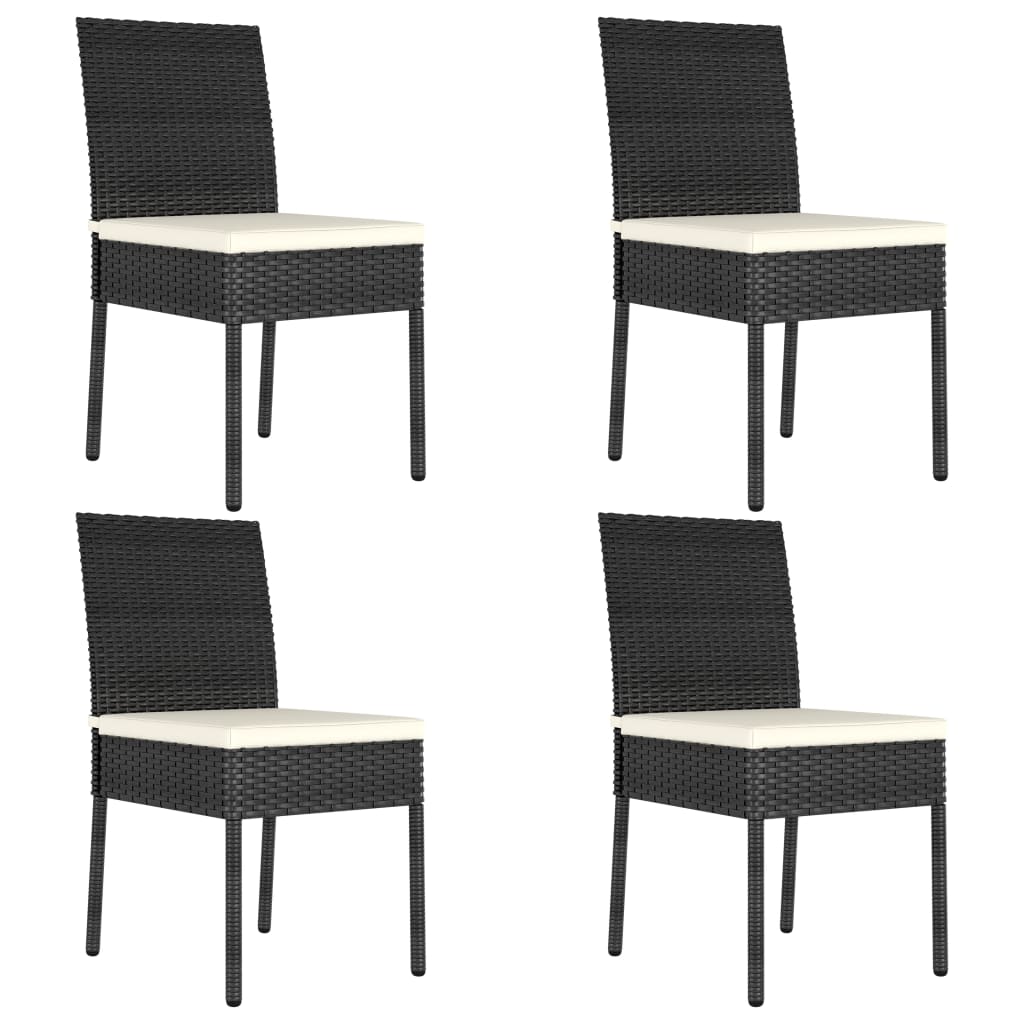 Outdoor Dining Set | Black | Poly rattan | Medium |  Durable