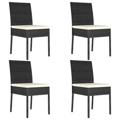 Outdoor Dining Set | Black | Poly rattan | Medium |  Durable