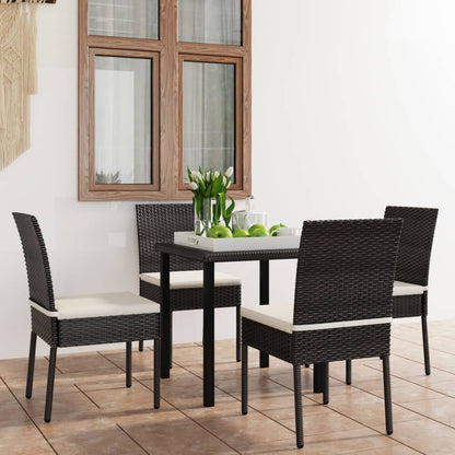 Outdoor Dining Set | Black | Poly rattan | Medium |  Durable