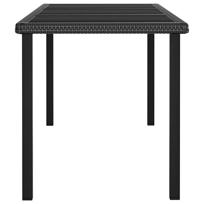7 Piece Outdoor Dining Set with Cushions Poly Rattan Black