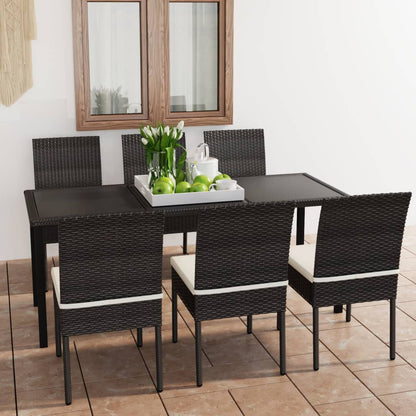 Outdoor Dining Set | Black and Cream