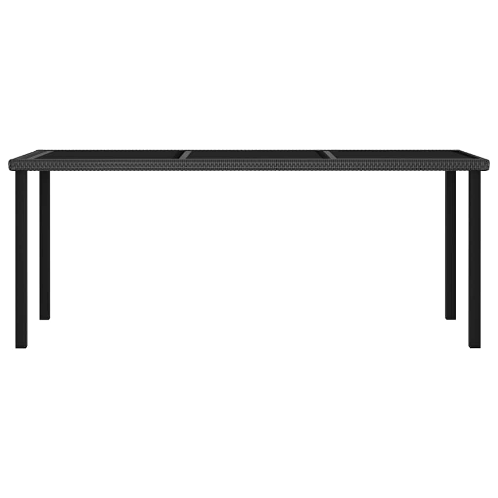9 Piece Outdoor Dining Set with Cushions Poly Rattan Black