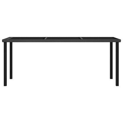 9 Piece Outdoor Dining Set with Cushions Poly Rattan Black