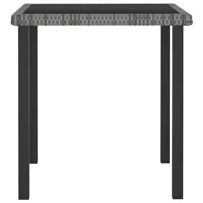 3 Piece Outdoor Dining Set with Cushions Poly Rattan Grey