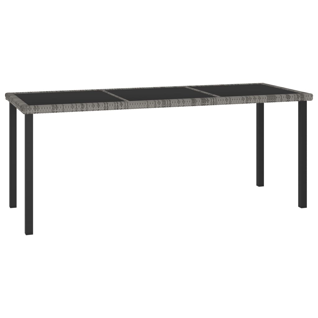 Outdoor Dining Set | Grey and black | Poly rattan | Large