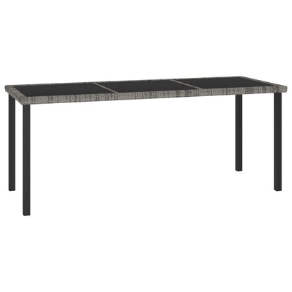 Outdoor Dining Set | Grey and black | Poly rattan | Large