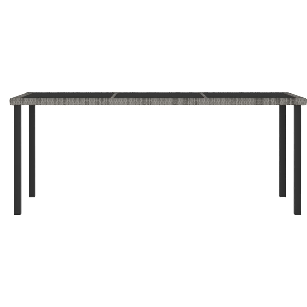 Outdoor Dining Set | Grey and black | Poly rattan | Large