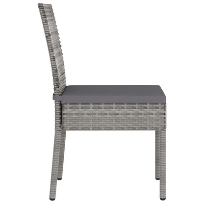 Outdoor Dining Set | Grey and black | Poly rattan | Large