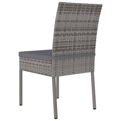 Outdoor Dining Set | Grey and black | Poly rattan | Large