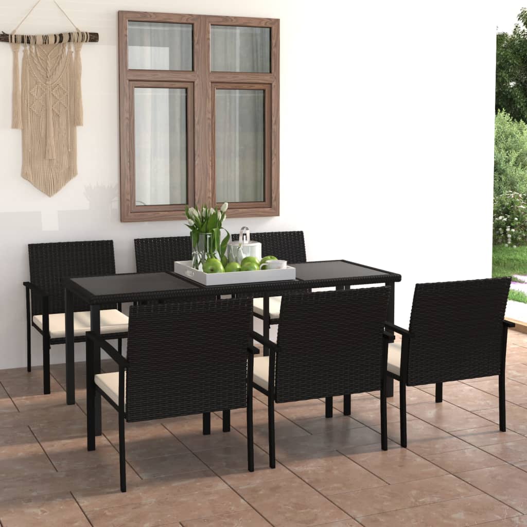 Outdoor Dining Set | Black and Cream