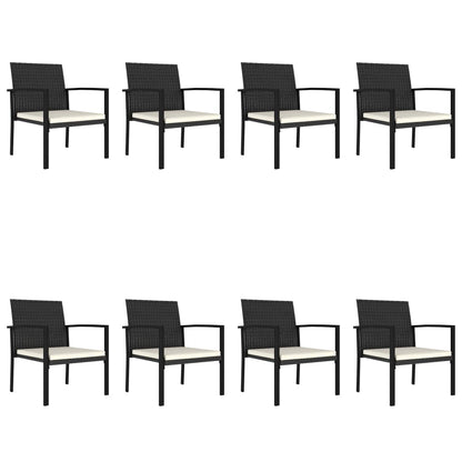 Outdoor Dining Set | Black | Poly rattan | 9 Piece Set | Durable
