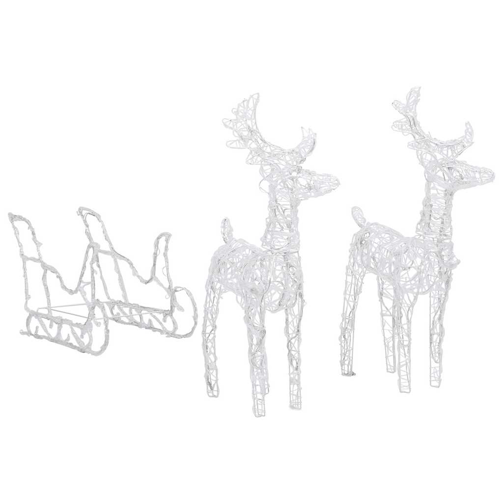 Reindeers & Sleigh Christmas Decoration 320 LEDs Acrylic