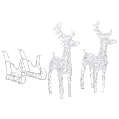 Reindeers & Sleigh Christmas Decoration 320 LEDs Acrylic