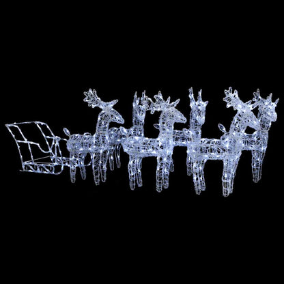 Reindeers & Sleigh Christmas Decoration 320 LEDs Acrylic