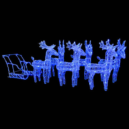 Reindeers & Sleigh Christmas Decoration 320 LEDs Acrylic