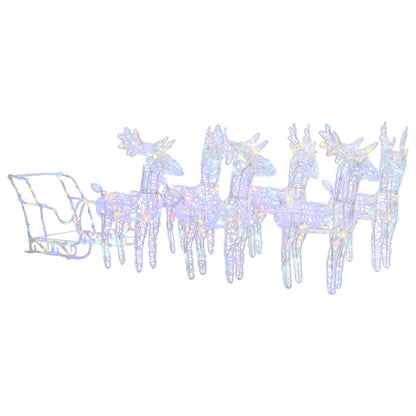 Reindeers & Sleigh Christmas Decoration 320 LEDs Acrylic