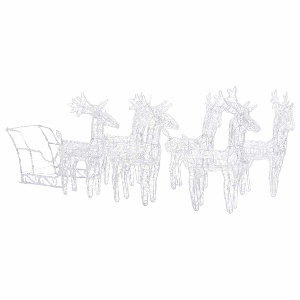 Reindeers & Sleigh Christmas Decoration 320 LEDs Acrylic