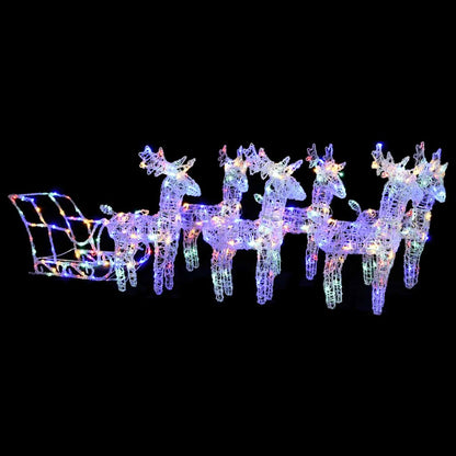 Reindeers & Sleigh Christmas Decoration 320 LEDs Acrylic