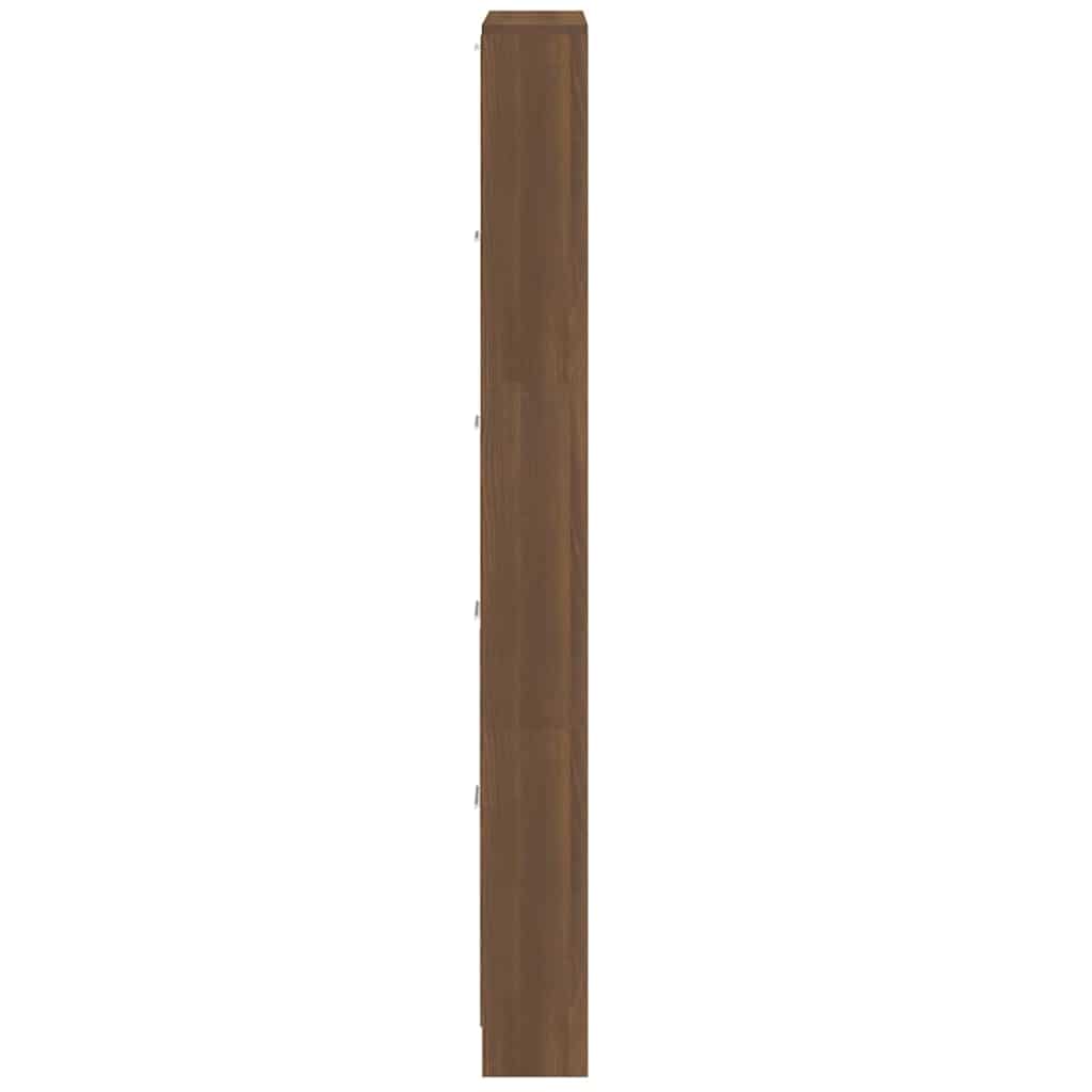 Shoe Cabinet Brown Oak 59x17x169 cm Engineered Wood