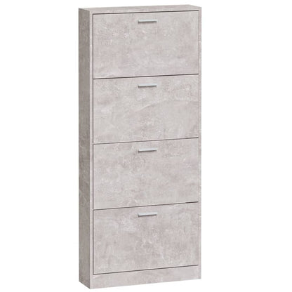 Shoe Cabinet Concrete Grey 59x17x150 cm Engineered Wood