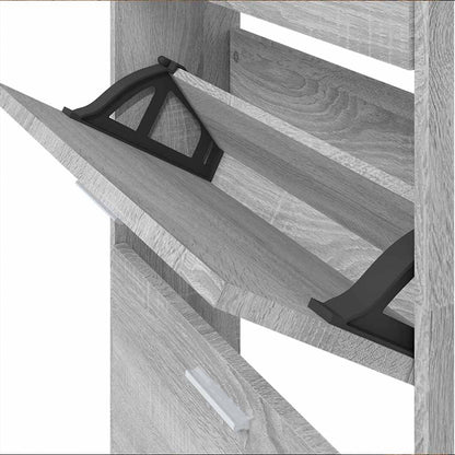 Shoe Cabinet Grey Sonoma 59x17x150 cm Engineered Wood