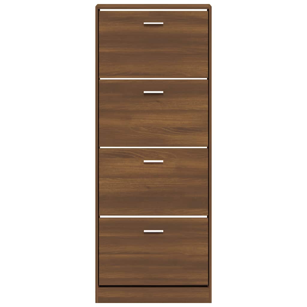 Shoe Cabinet Brown Oak 59x17x150 cm Engineered Wood