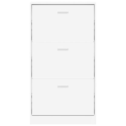 Shoe Cabinet White 59x17x108 cm Engineered Wood