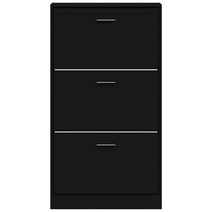 Shoe Cabinet Black 59x17x108 cm Engineered Wood