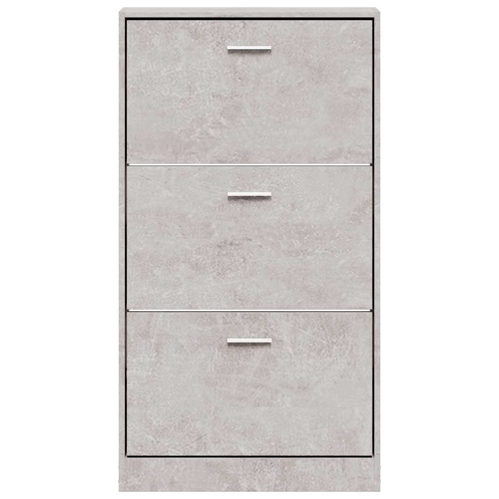 Shoe Cabinet Concrete Grey 59x17x108 cm Engineered Wood