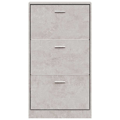 Shoe Cabinet Concrete Grey 59x17x108 cm Engineered Wood