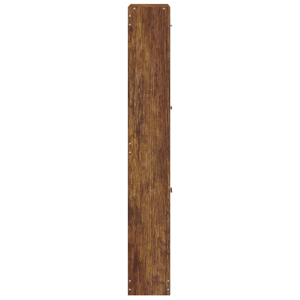 Shoe Cabinet Smoked Oak 59x17x108 cm Engineered Wood