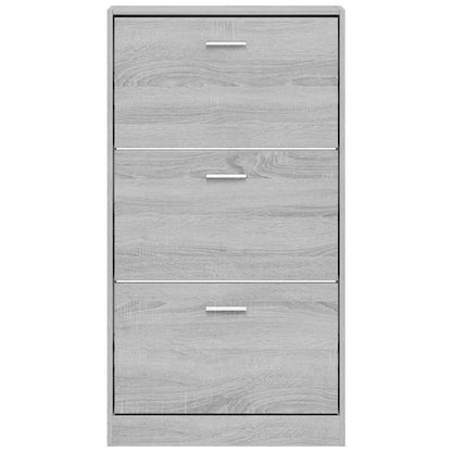 Shoe Cabinet Grey Sonoma 59x17x108 cm Engineered Wood