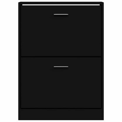 Shoe Cabinet Black 59x17x81 cm Engineered Wood