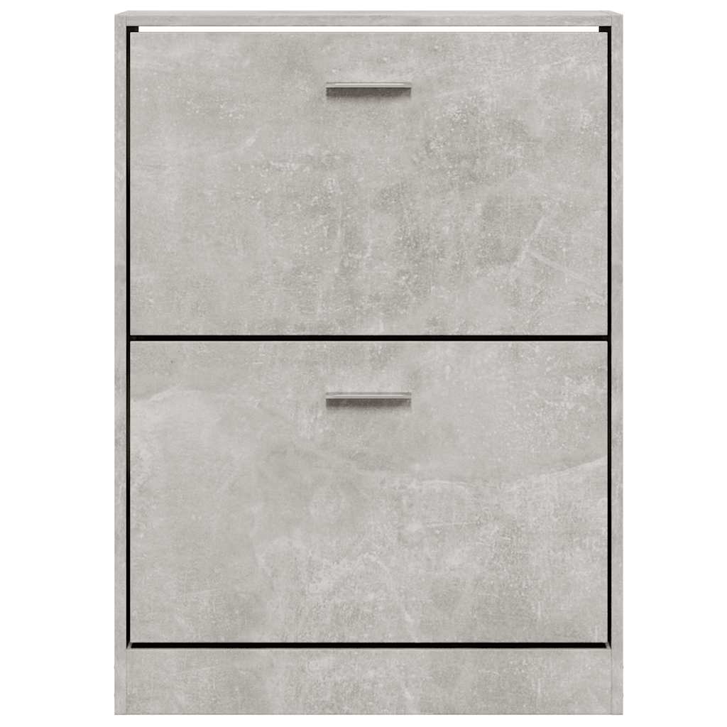 Shoe Cabinet Concrete Grey 59x17x81 cm Engineered Wood