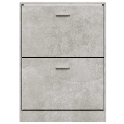 Shoe Cabinet Concrete Grey 59x17x81 cm Engineered Wood