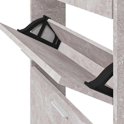 Shoe Cabinet Concrete Grey 59x17x81 cm Engineered Wood