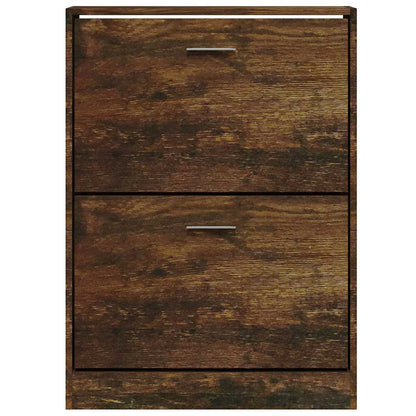 Shoe Cabinet Smoked Oak 59x17x81 cm Engineered Wood