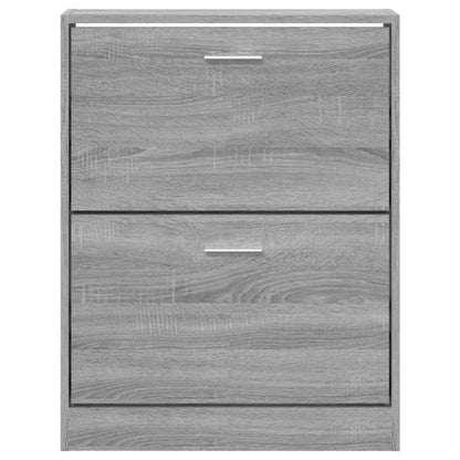 Shoe Cabinet Grey Sonoma 59x17x81 cm Engineered Wood
