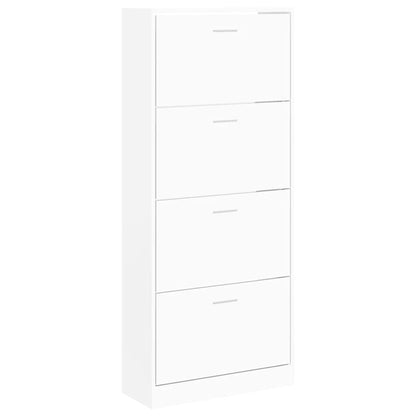 Shoe Cabinet White 63x24x147 cm Engineered Wood
