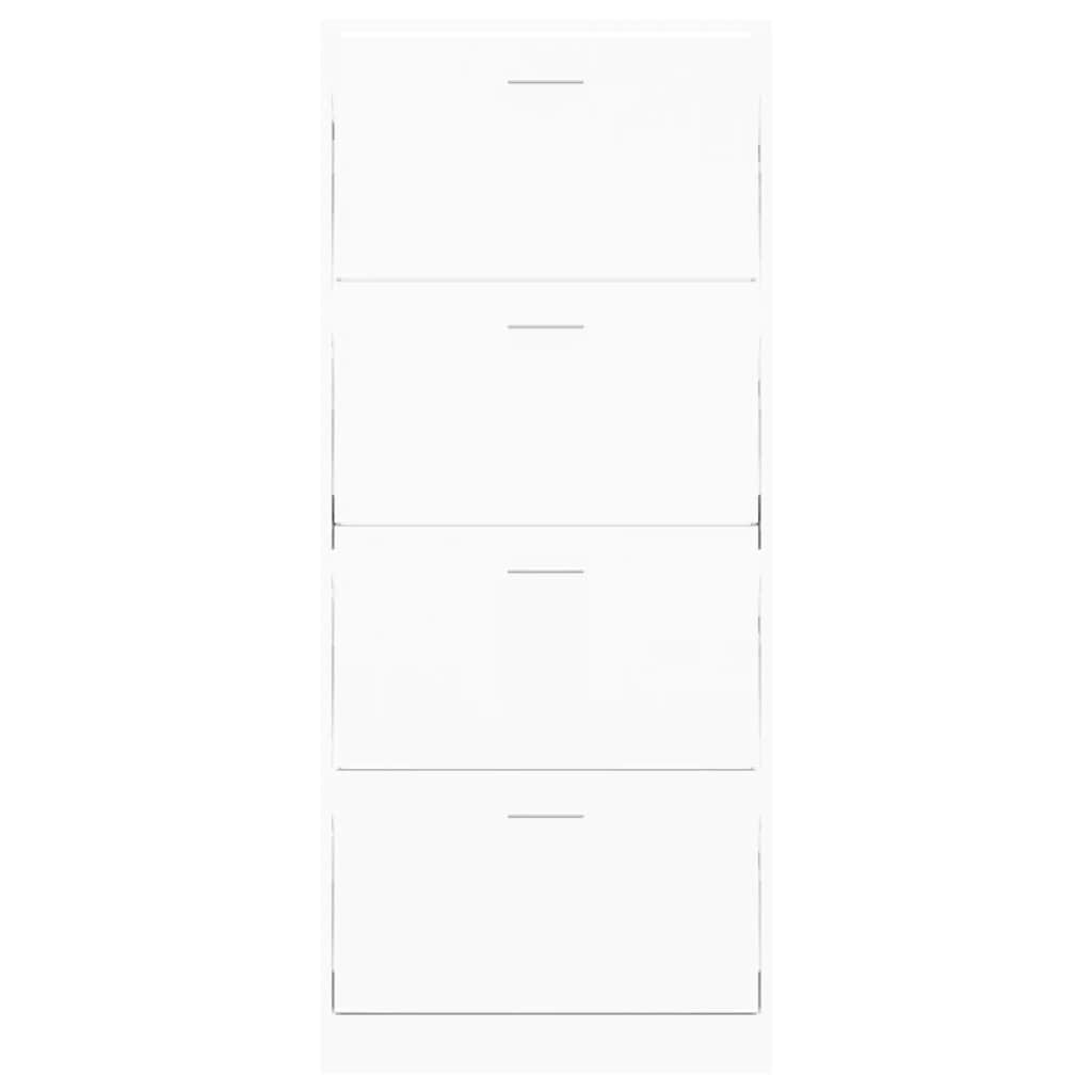 Shoe Cabinet White 63x24x147 cm Engineered Wood