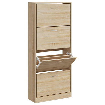 Shoe Cabinet Sonoma Oak 63x24x147 cm Engineered Wood