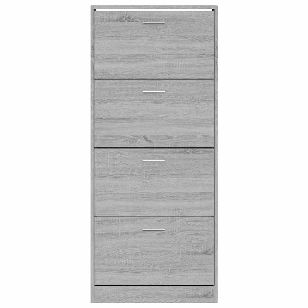Shoe Cabinet Grey Sonoma 63x24x147 cm Engineered Wood