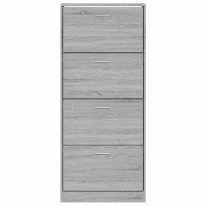 Shoe Cabinet Grey Sonoma 63x24x147 cm Engineered Wood