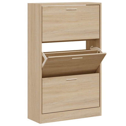 Shoe Cabinet Sonoma Oak 63x24x103 cm Engineered Wood